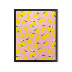 Vintage lemon fruit branch cartoon pattern Framed Canvas Print Gallery Image 8