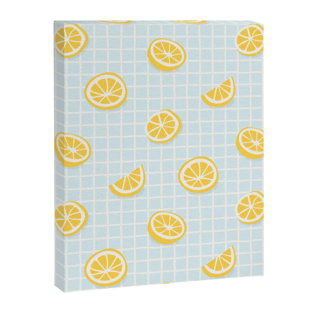 Vintage lemon fruit slice pattern Canvas Print Gallery Image 8