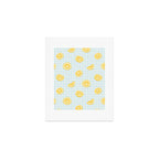 Vintage lemon fruit slice pattern Art Print Gallery Image 1