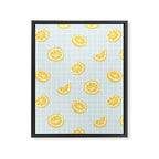 Vintage lemon fruit slice pattern Framed Canvas Print Gallery Image 8