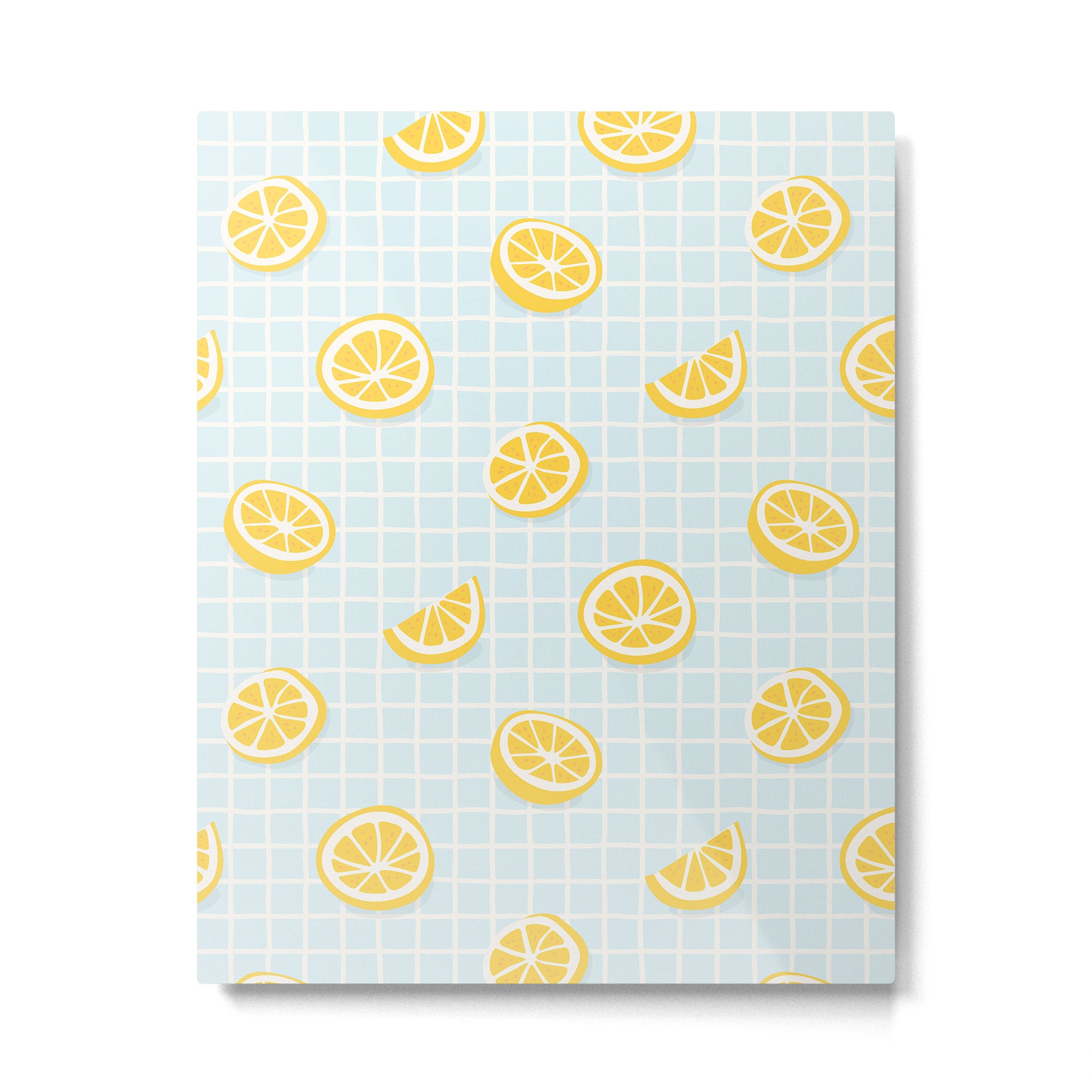 Vintage lemon fruit slice pattern Metal Print Gallery Image 6