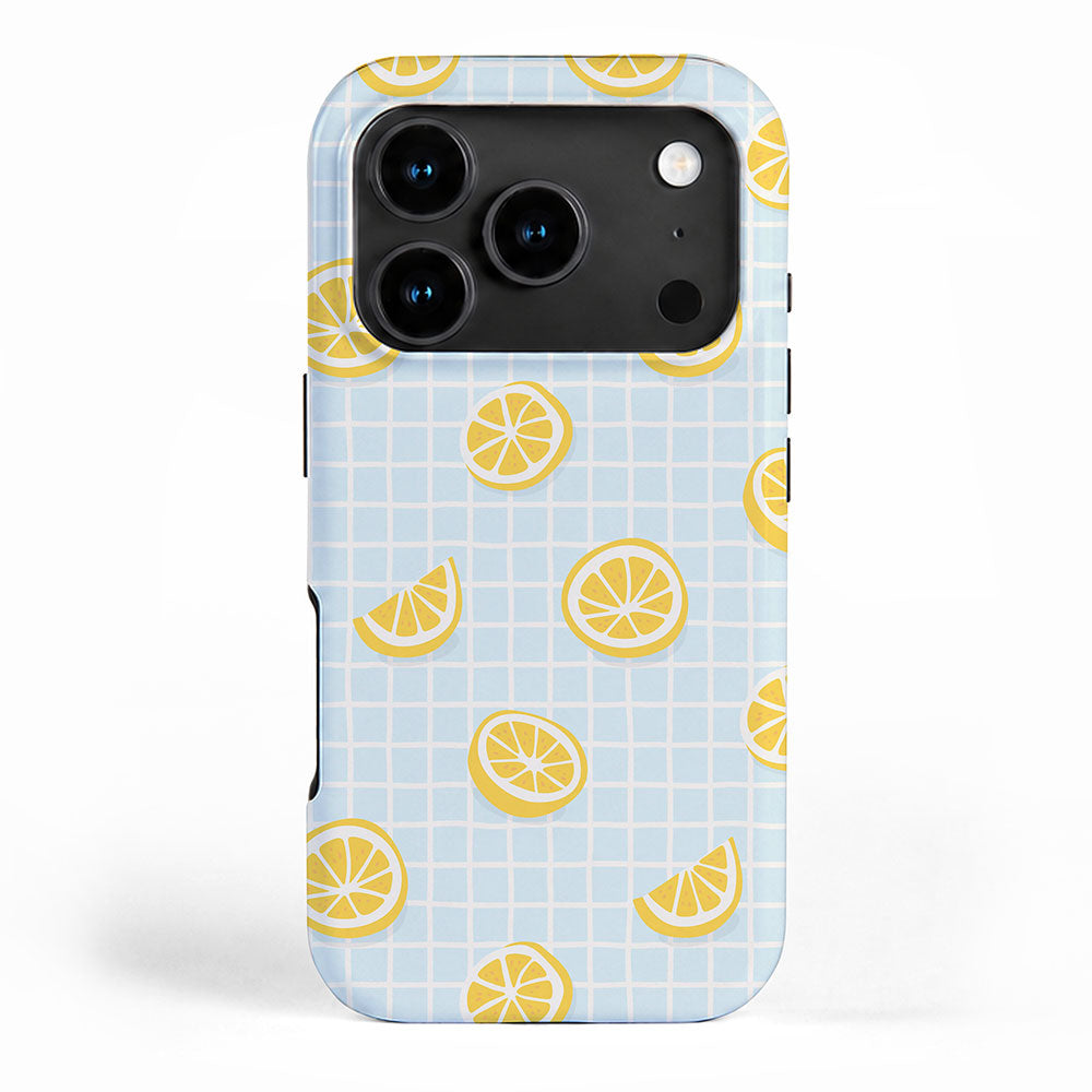 Vintage lemon fruit slice pattern iPhone Case Gallery Image 1