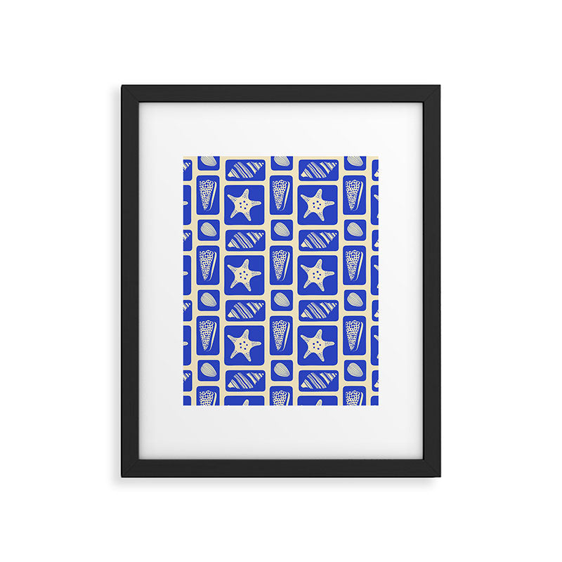 Vintage marine sea shell art pattern Framed Art Print Gallery Image 6