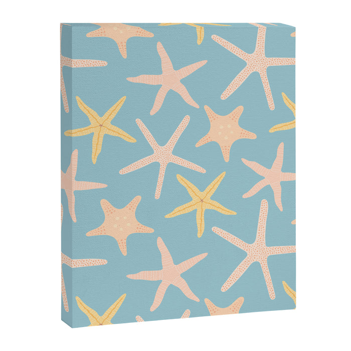 Vintage marine starfish sea animal pattern Canvas Print Gallery Image 1
