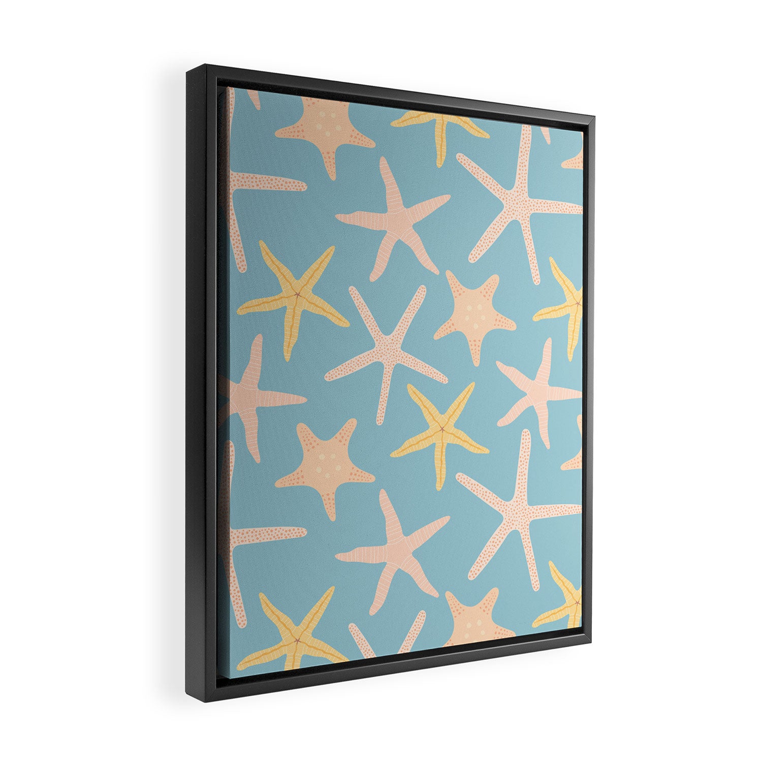 Vintage marine starfish sea animal pattern Framed Canvas Print Gallery Image 2