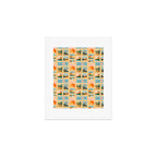 Vintage nature landscape post card stamp pattern Art Print Gallery Image 1