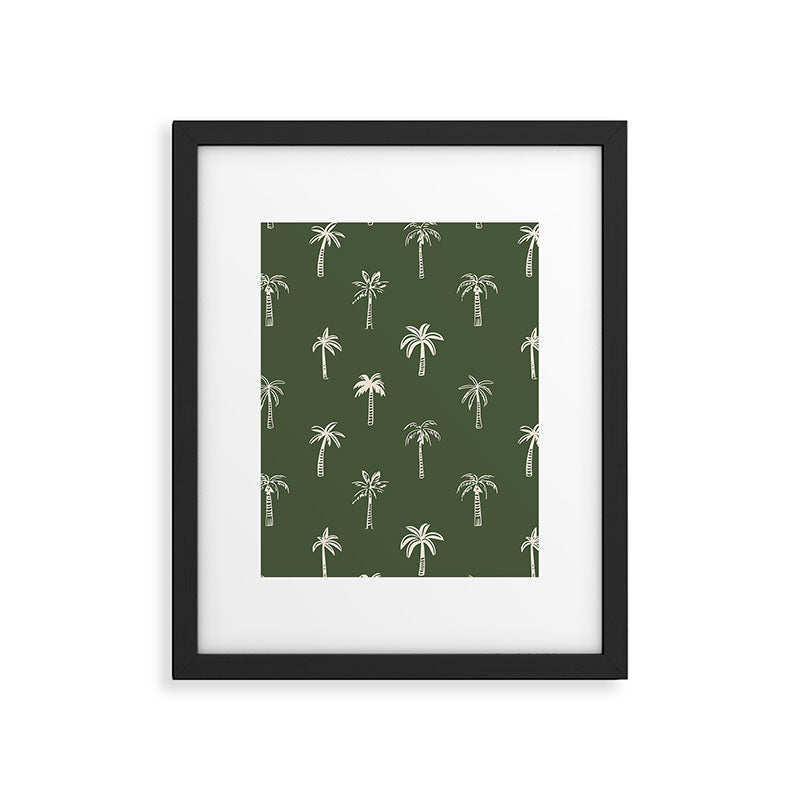 Vintage palm tree beach doodle pattern Framed Art Print Gallery Image 6