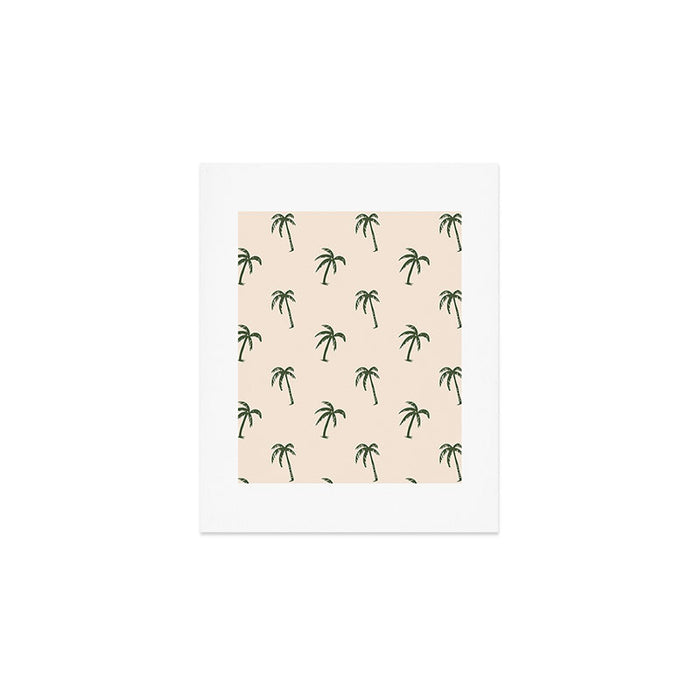 Vintage palm tree beach doodle pattern Art Print Gallery Image 1