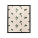 Vintage palm tree beach doodle pattern Framed Canvas Print Gallery Image 8