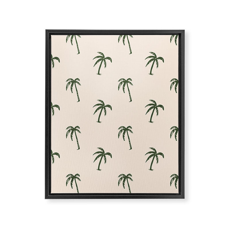 Vintage palm tree beach doodle pattern Framed Canvas Print Gallery Image 8