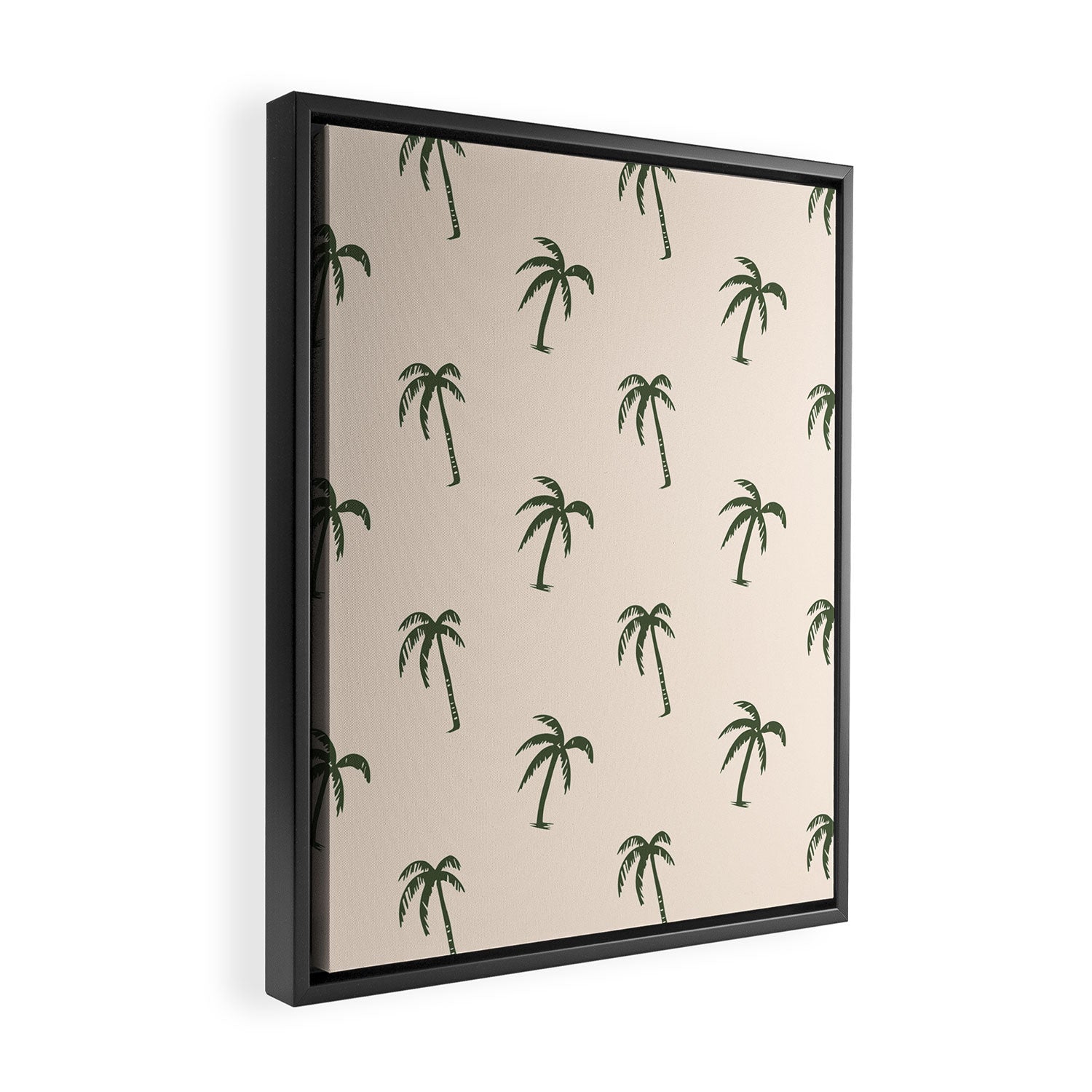 Vintage palm tree beach doodle pattern Framed Canvas Print Gallery Image 2
