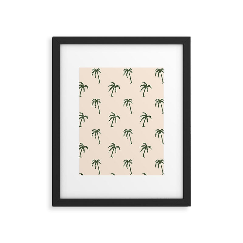 Vintage palm tree beach doodle pattern Framed Art Print Gallery Image 6