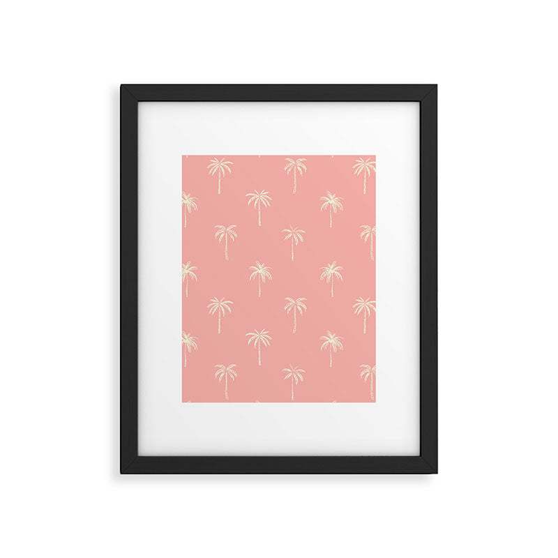 Vintage palm tree beach doodle pattern Framed Art Print Gallery Image 6