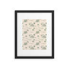 Vintage palm tree beach house pattern Framed Art Print Gallery Image 6