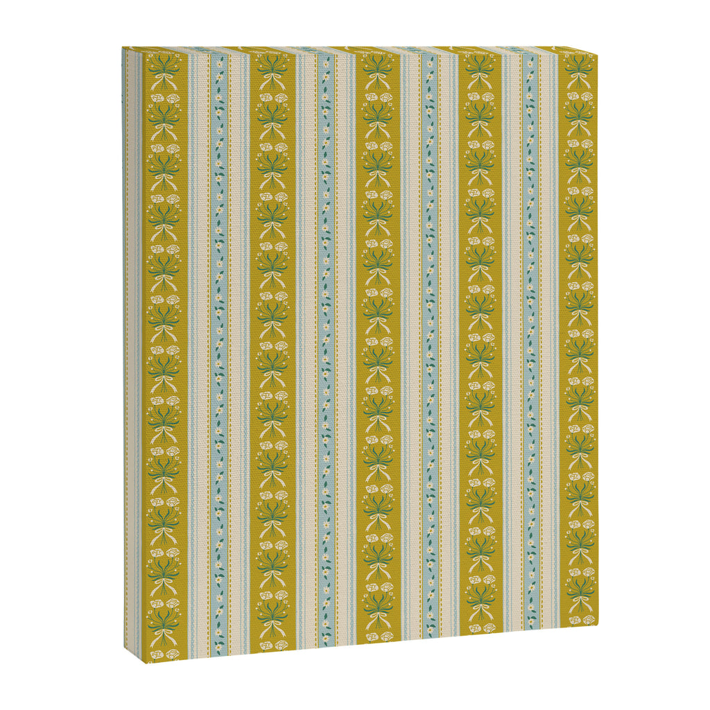 Vintage rose flower bouquet stripe art pattern Canvas Print Gallery Image 6