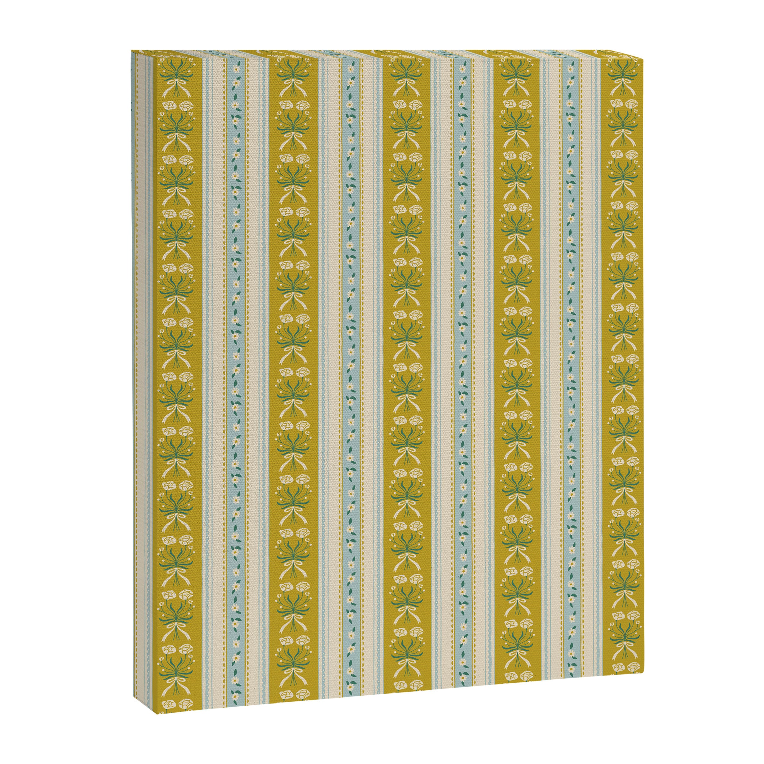 Vintage rose flower bouquet stripe art pattern Canvas Print Gallery Image 6