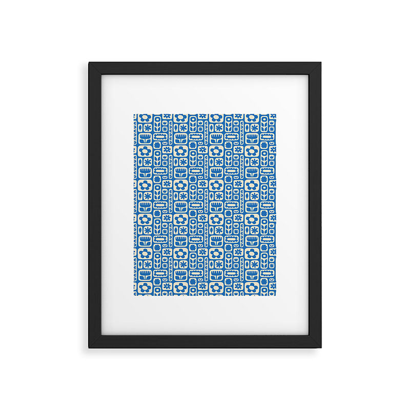 Vintage scandinavian floral art pattern Framed Art Print Gallery Image 6