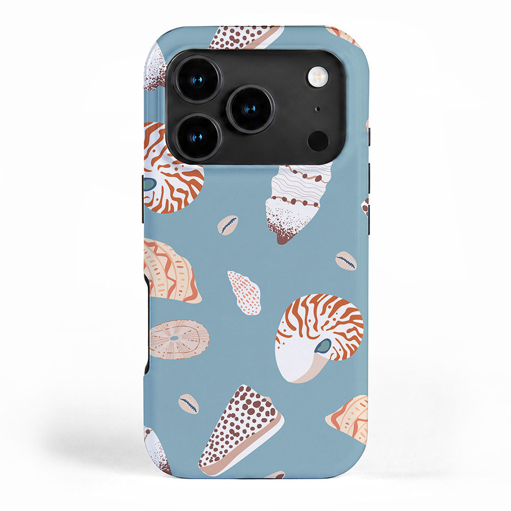 Vintage sea shell flat illustration pattern iPhone Case Gallery Image 1