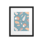 Vintage sea shell flat illustration pattern Framed Art Print Gallery Image 5