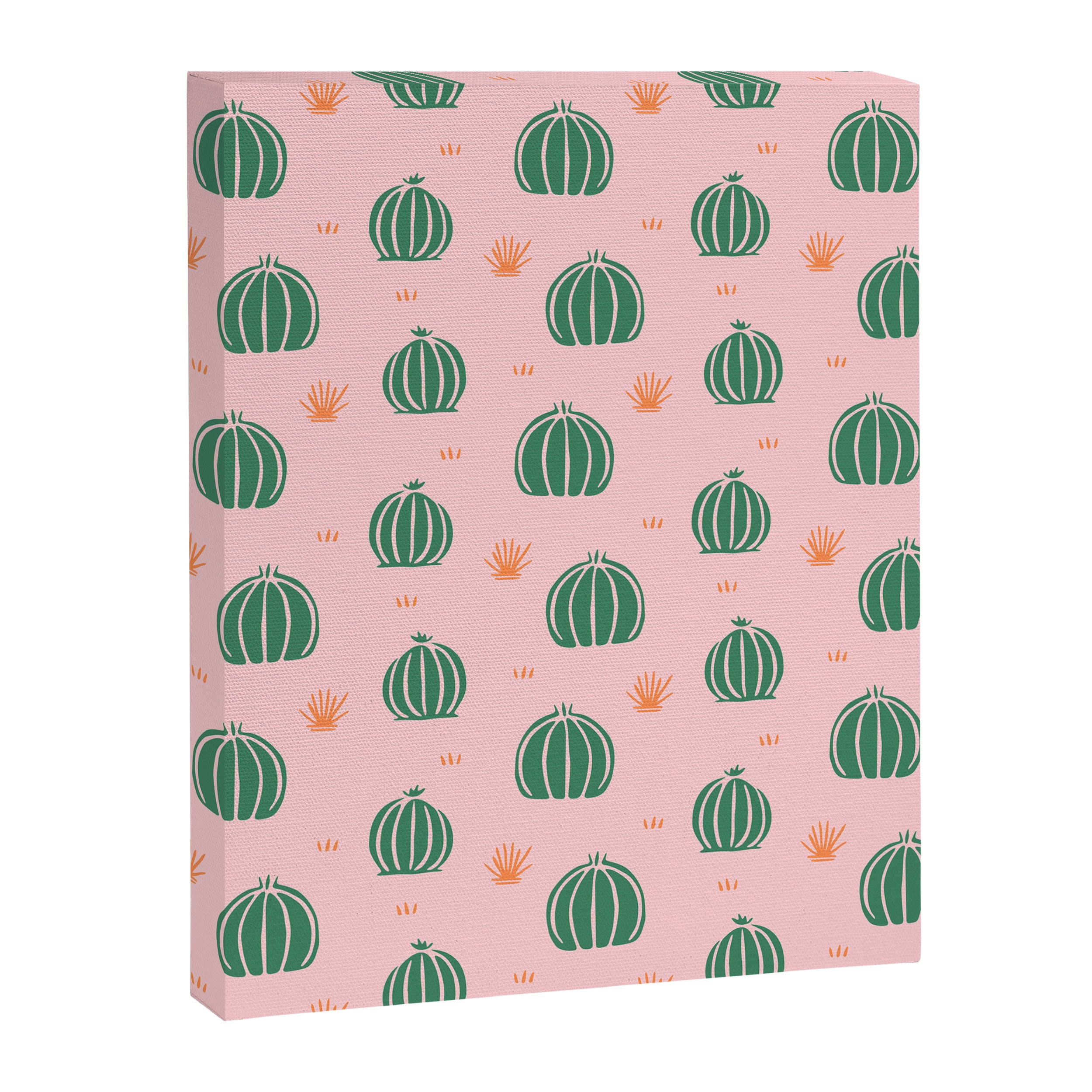 Vintage succulent cactus plant pattern Canvas Print Gallery Image 8