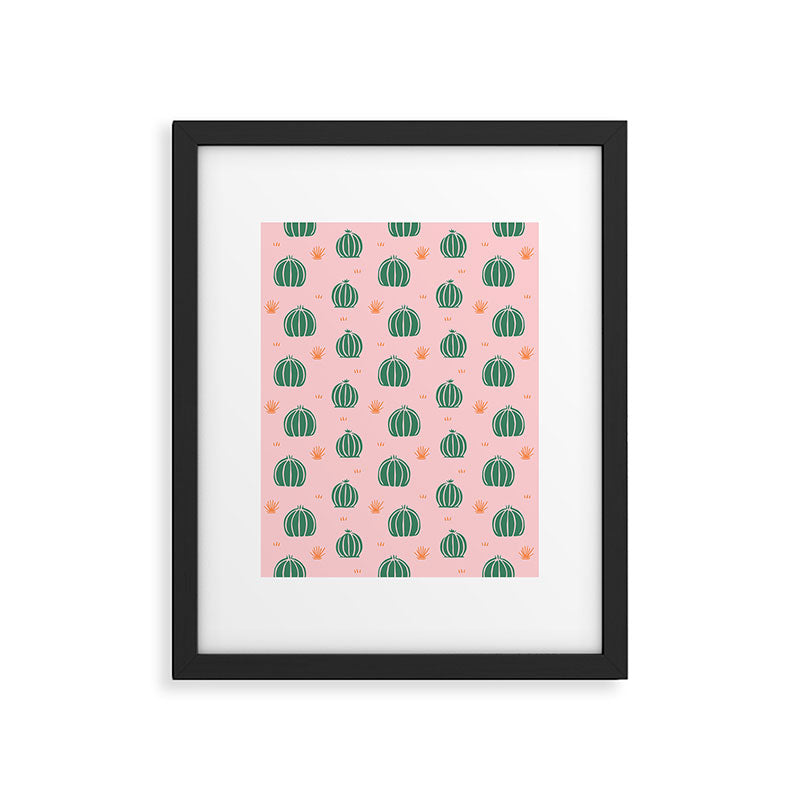 Vintage succulent cactus plant pattern Framed Art Print Gallery Image 6