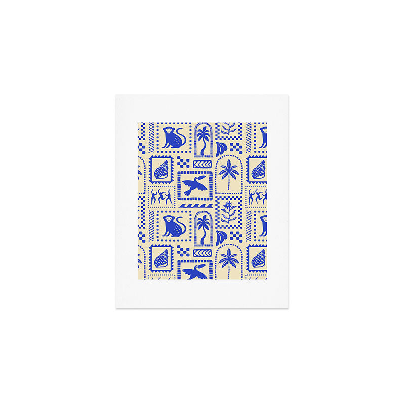 Vintage summer nature patchwork art pattern Art Print Gallery Image 1