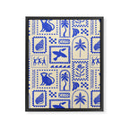 Vintage summer nature patchwork art pattern Framed Canvas Print Gallery Image 3