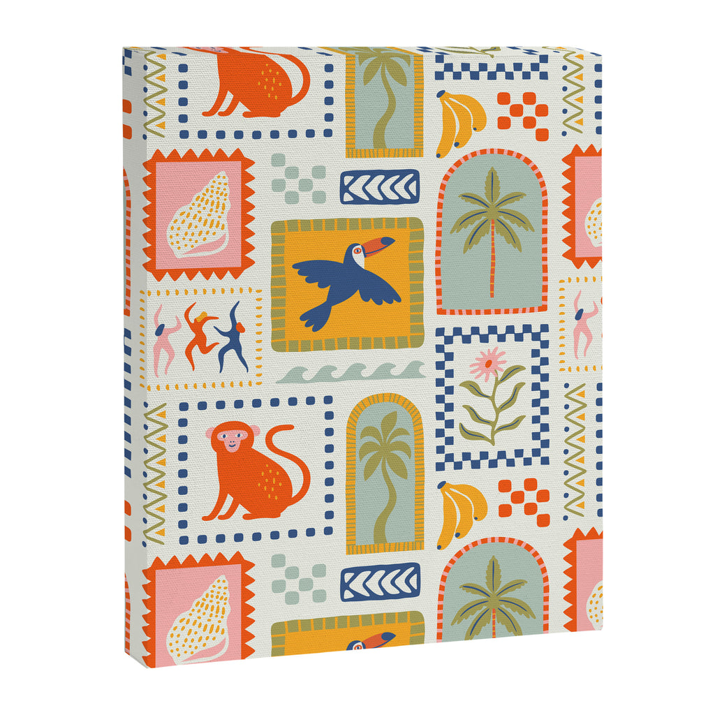 Vintage summer nature patchwork art pattern Canvas Print Gallery Image 8