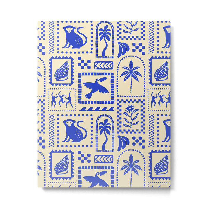 Vintage summer nature patchwork art pattern Metal Print Gallery Image 1