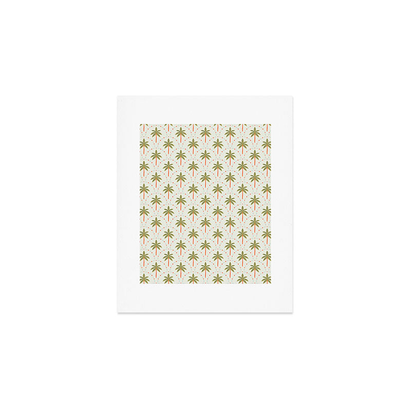 Vintage summer palm tree art pattern Art Print Gallery Image 1