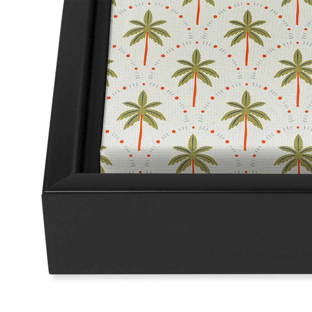 Vintage summer palm tree art pattern Framed Canvas Print Gallery Image 3