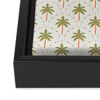 Vintage summer palm tree art pattern Framed Canvas Print Gallery Image 3