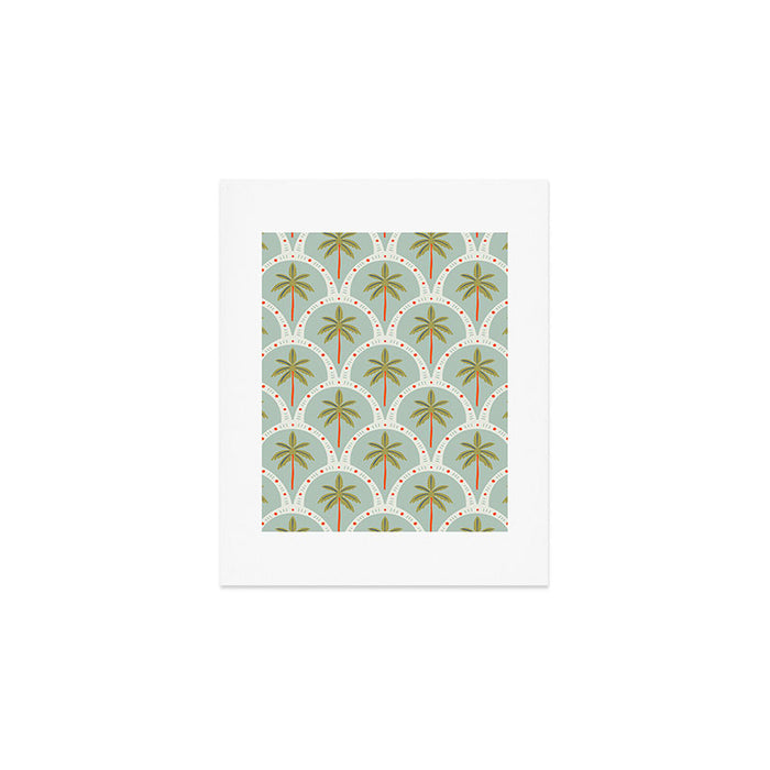 Vintage summer palm tree art pattern Art Print Gallery Image 1