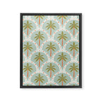 Vintage summer palm tree art pattern Framed Canvas Print Gallery Image 3