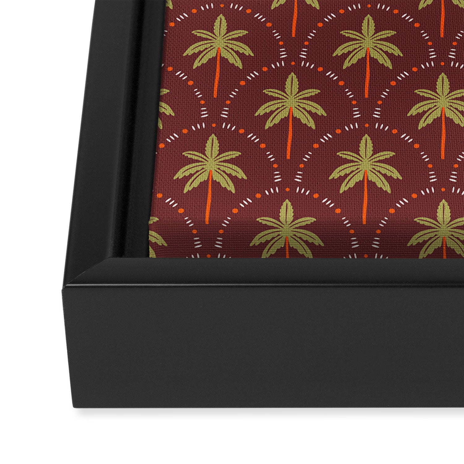 Vintage summer palm tree art pattern Framed Canvas Print Gallery Image 3