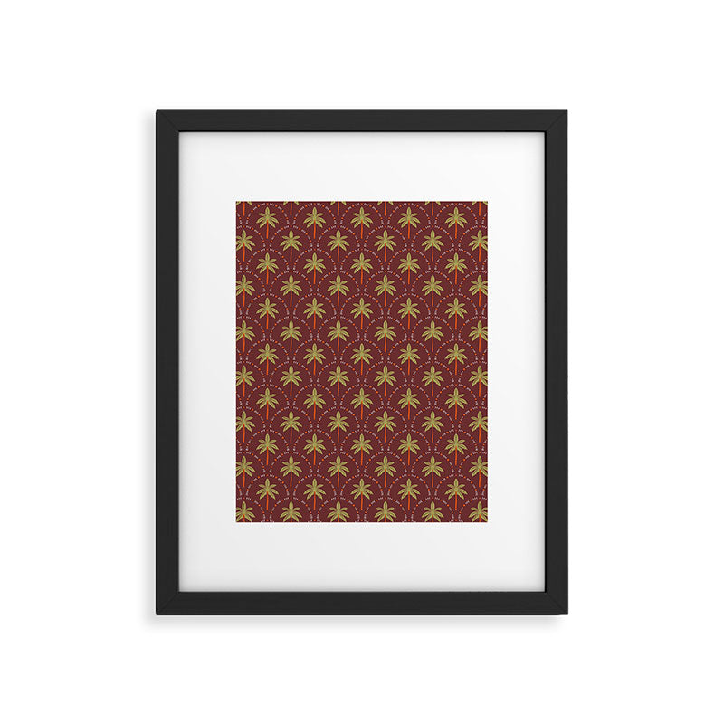Vintage summer palm tree art pattern Framed Art Print Gallery Image 6