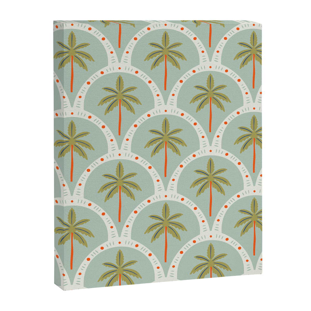 Vintage summer palm tree art pattern Canvas Print Gallery Image 1