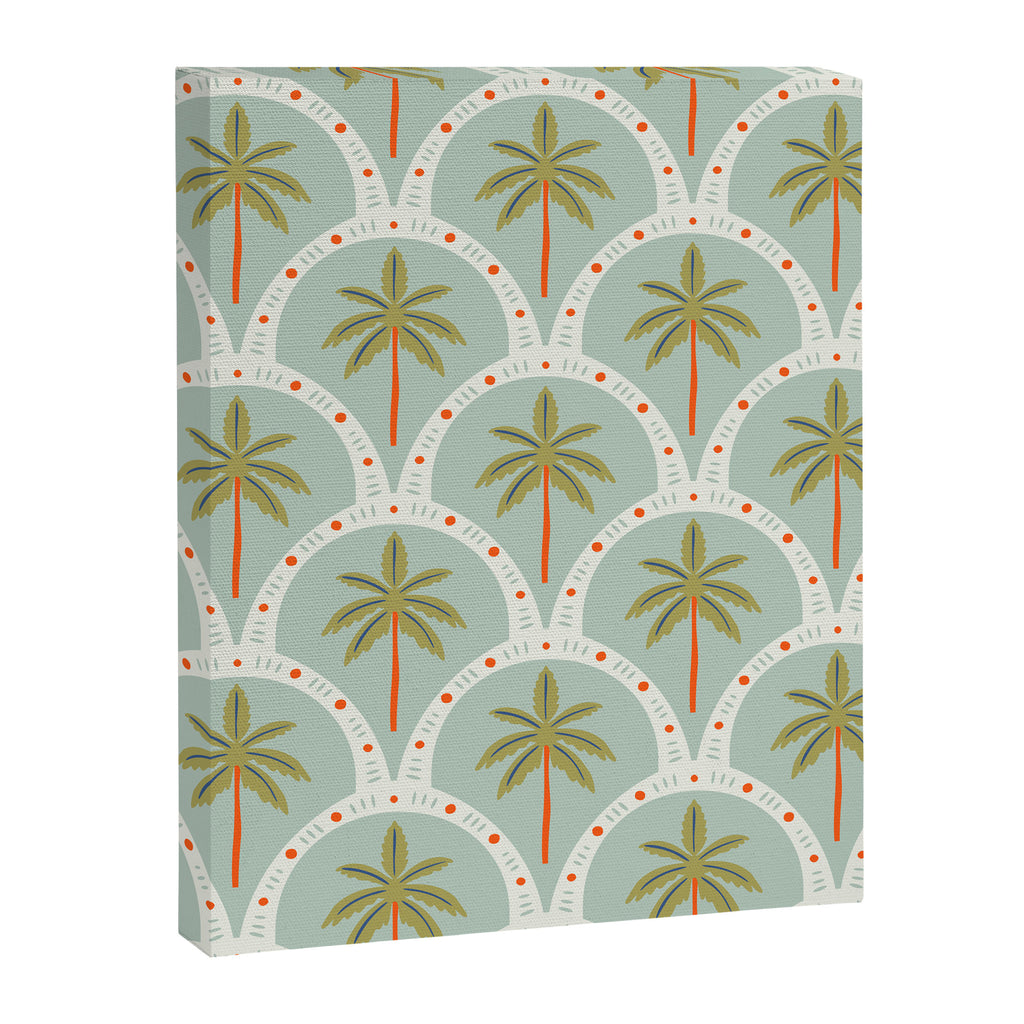 Vintage summer palm tree art pattern Canvas Print Gallery Image 8