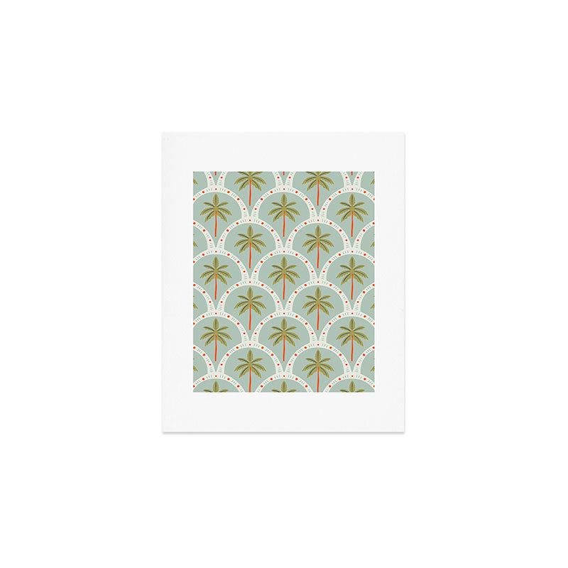 Vintage summer palm tree art pattern Art Print Gallery Image 1