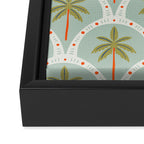 Vintage summer palm tree art pattern Framed Canvas Print Gallery Image 3