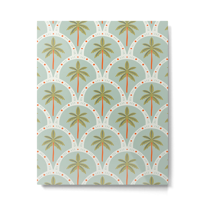Vintage summer palm tree art pattern Metal Print Gallery Image 1
