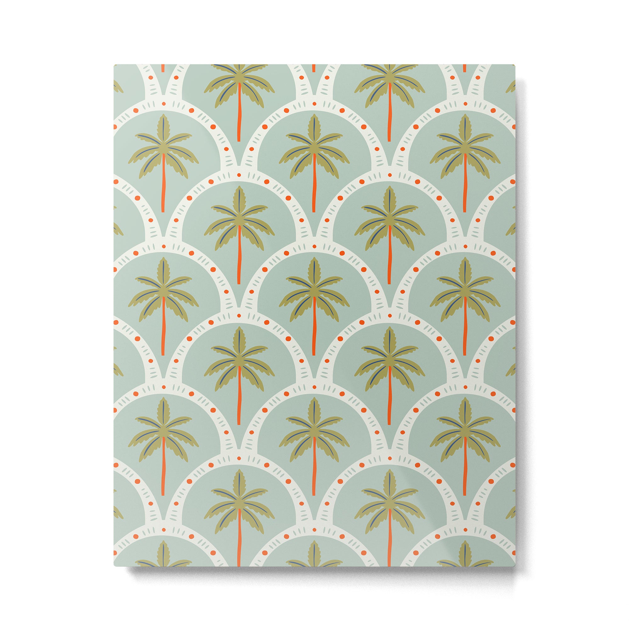 Vintage summer palm tree art pattern Metal Print Gallery Image 6