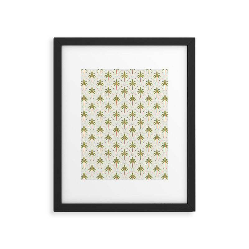 Vintage summer palm tree art pattern Framed Art Print Gallery Image 6