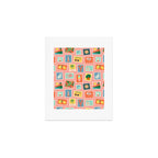 Vintage summer post card stamp pattern Art Print Gallery Image 1