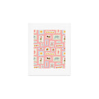 Vintage summer travel postage stamp pattern Art Print Gallery Image 1