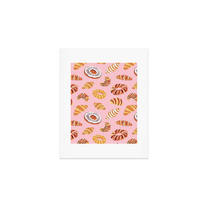 Vintage sweet bakery pastry food art pattern Art Print Gallery Image 1