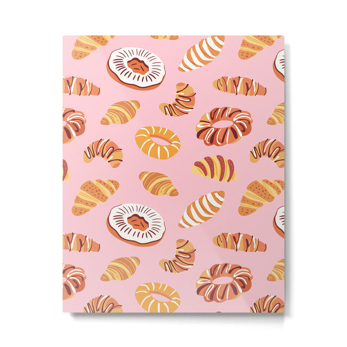 Vintage sweet bakery pastry food art pattern Metal Print Gallery Image 1