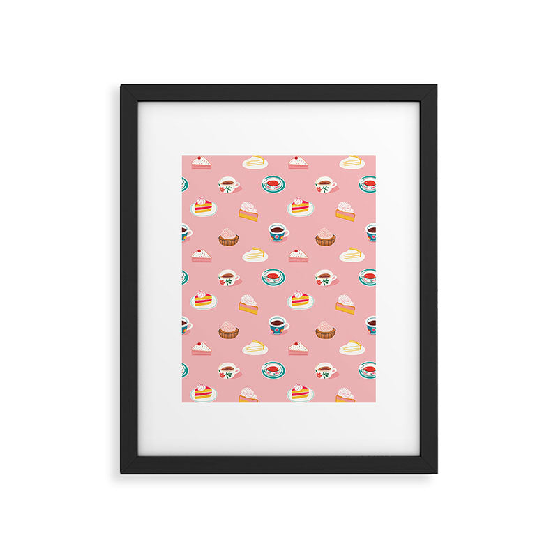 Vintage sweet dessert tea food art pattern Framed Art Print Gallery Image 6