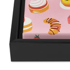 Vintage sweet pastry dessert food pattern Framed Canvas Print Gallery Image 3