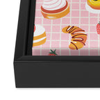 Vintage sweet pastry dessert food pattern Framed Canvas Print Gallery Image 3